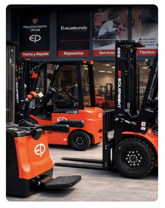 Autoelevadores en showroom